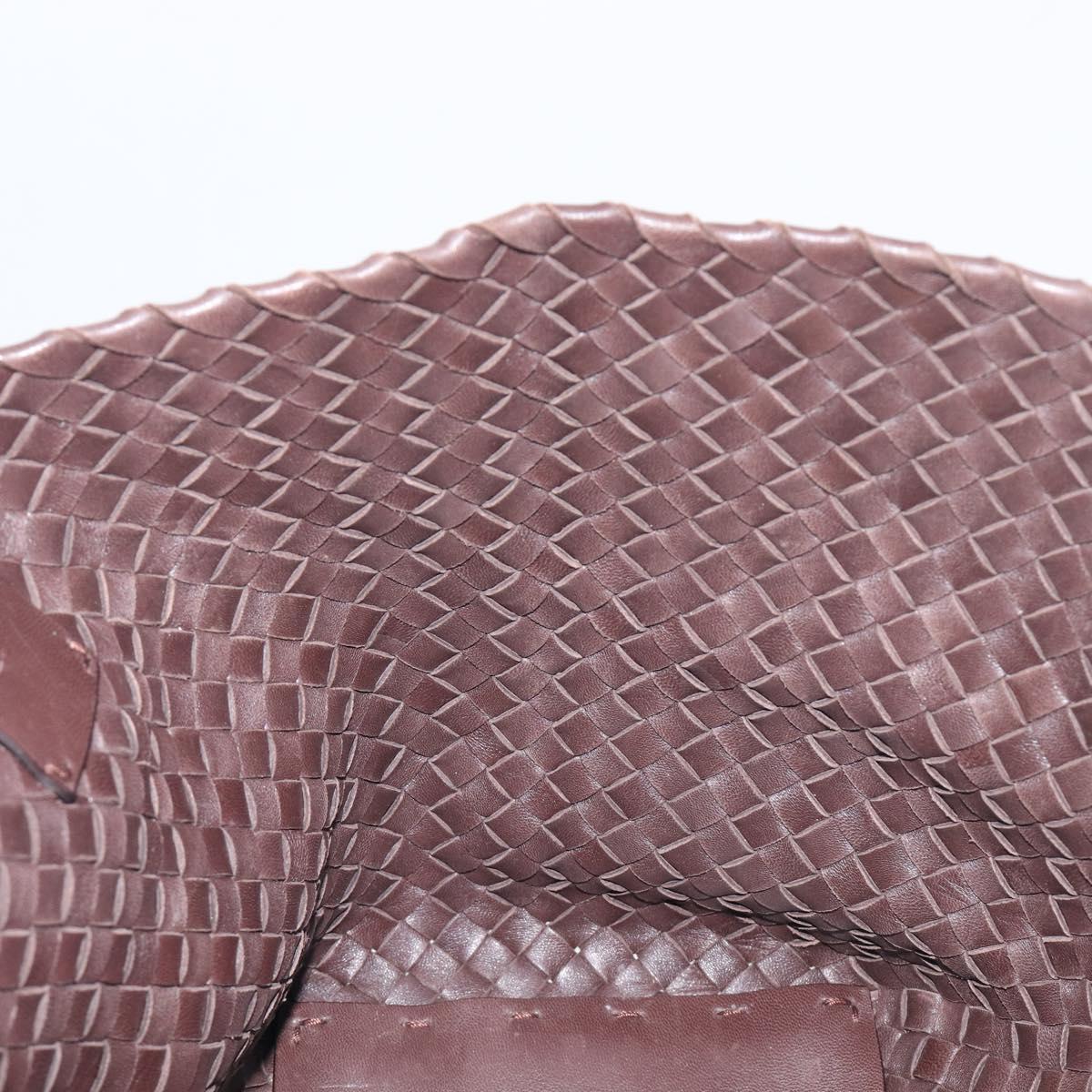 BOTTEGA VENETA INTRECCIATO Cabas PM Hand Bag Leather Brown 141498 Auth yk20767V