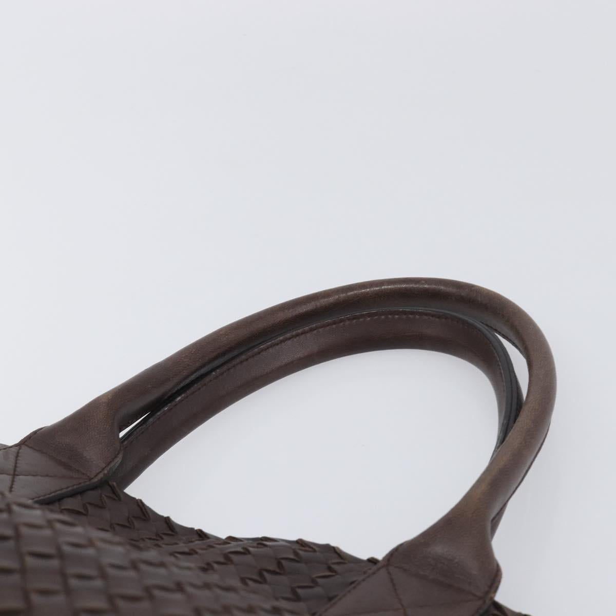 BOTTEGA VENETA INTRECCIATO Cabas PM Hand Bag Leather Brown 141498 Auth yk20767V