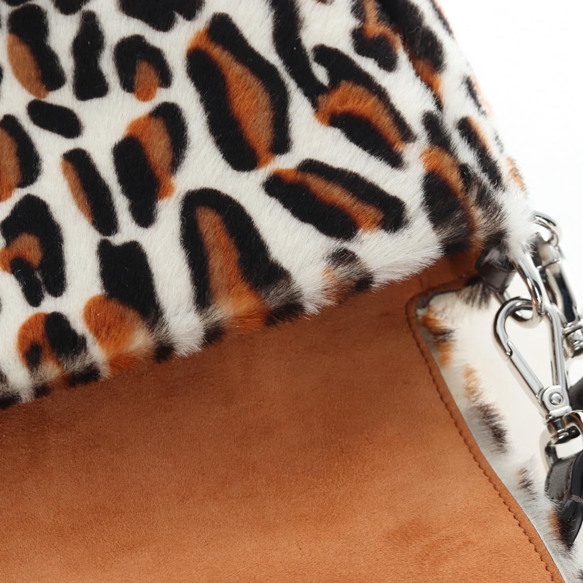FENDI Leopard Pattern Mamma Baguette Bag Harako Leather 2way Auth yk20769SM