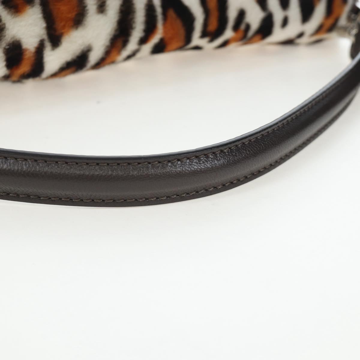 FENDI Leopard Pattern Mamma Baguette Bag Harako Leather 2way Auth yk20769SM
