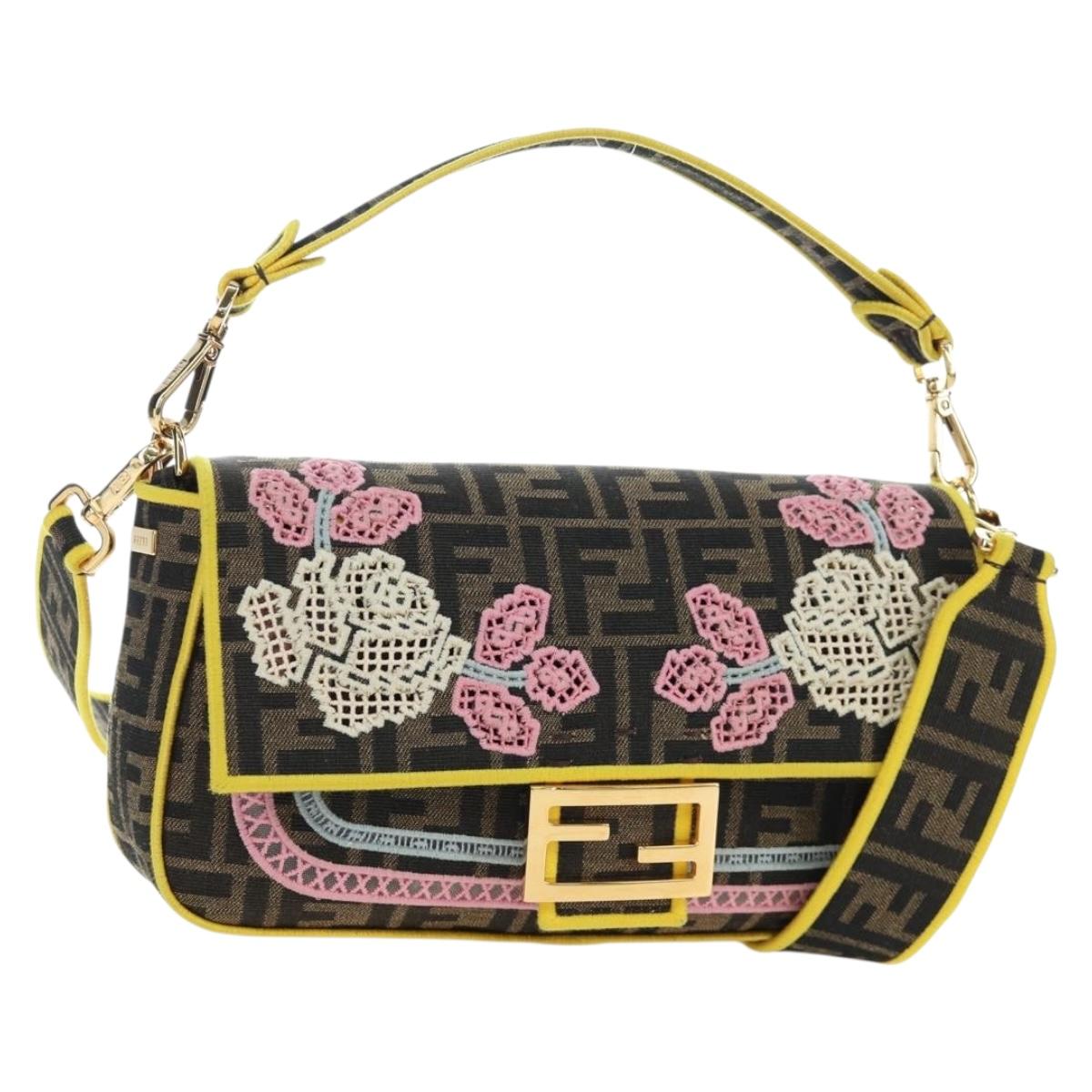 FENDI Zucca Canvas Mamma Baguette Embroidered Multicolor 8BR600 Auth yk20772SAM