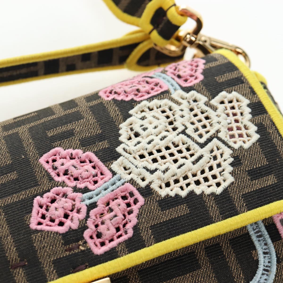 FENDI Zucca Canvas Mamma Baguette Embroidered Multicolor 8BR600 Auth yk20772SAM