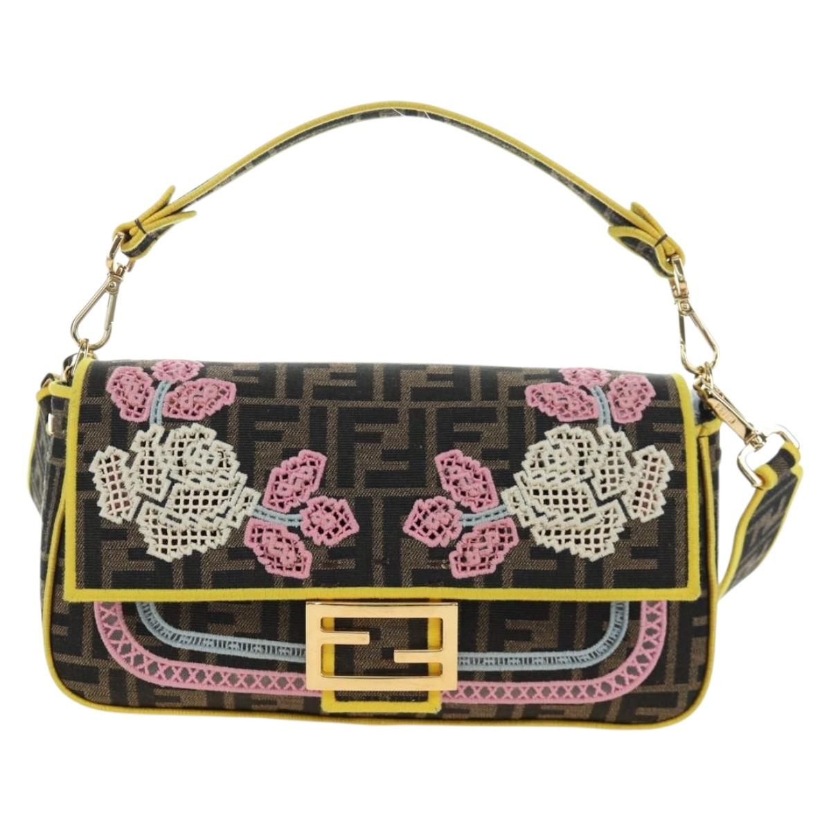 FENDI Zucca Canvas Mamma Baguette Embroidered Multicolor 8BR600 Auth yk20772SAM