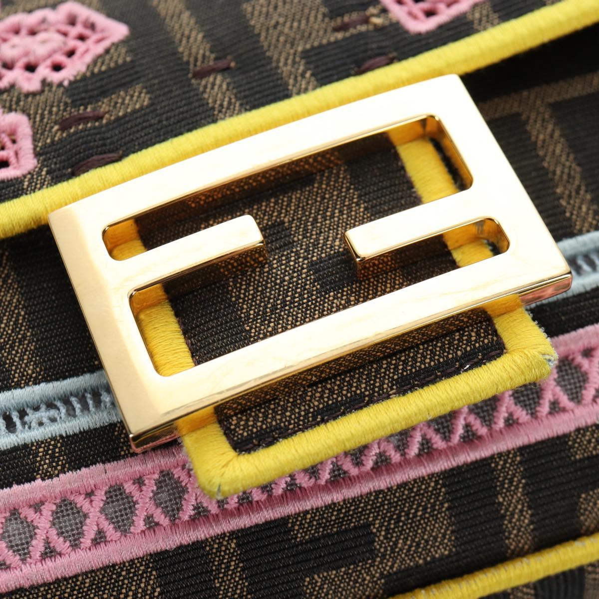 FENDI Zucca Canvas Mamma Baguette Embroidered Multicolor 8BR600 Auth yk20772SAM