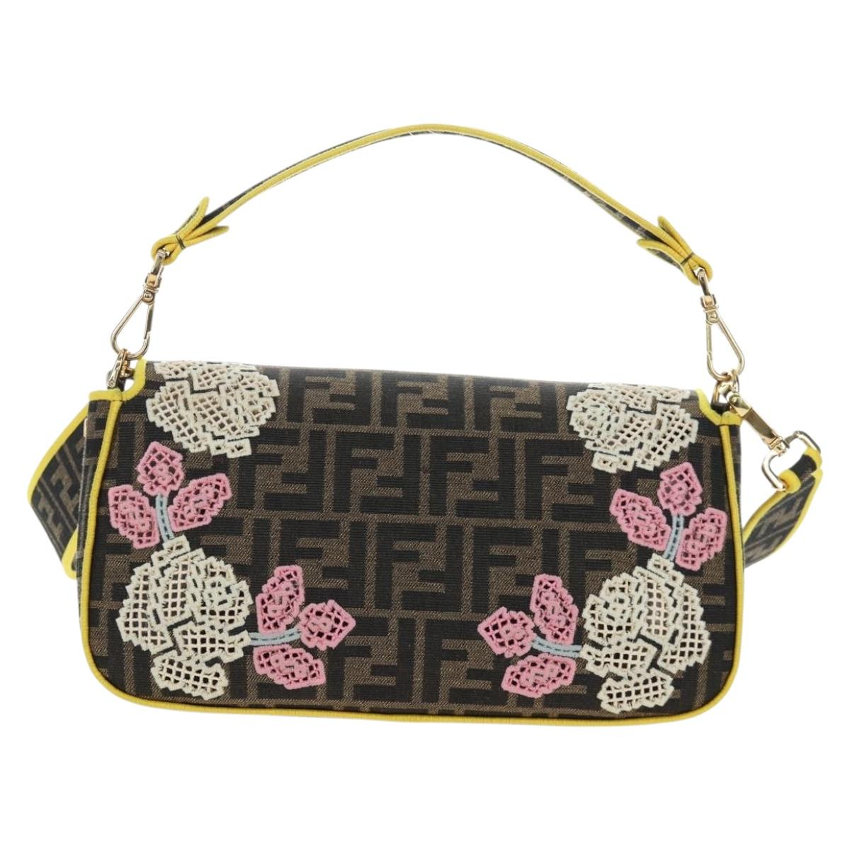 FENDI Zucca Canvas Mamma Baguette Embroidered Multicolor 8BR600 Auth yk20772SAM