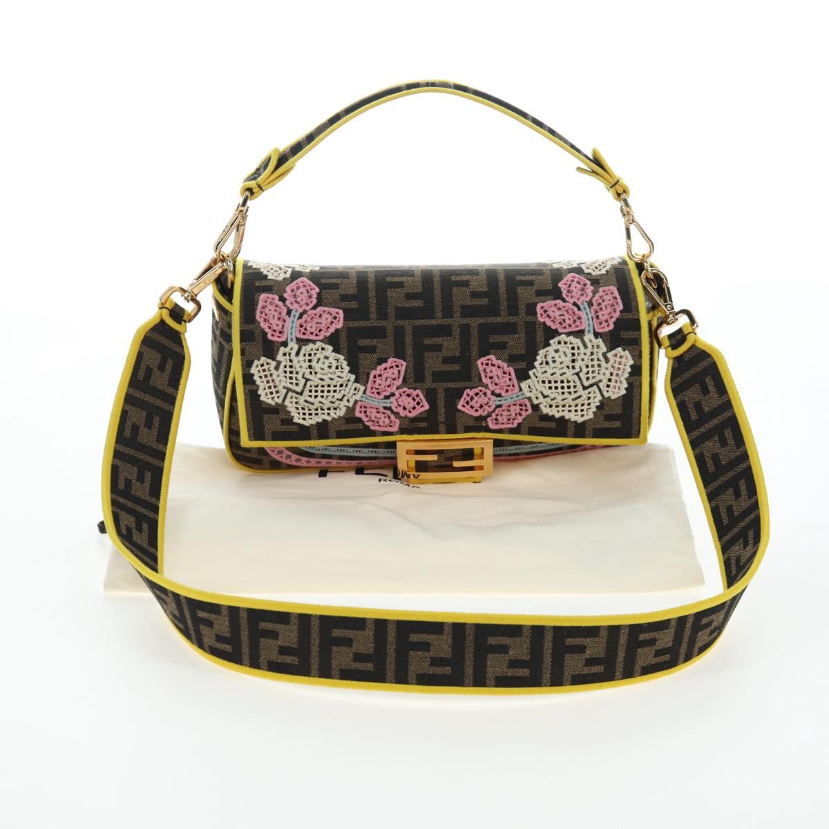FENDI Zucca Canvas Mamma Baguette Embroidered Multicolor 8BR600 Auth yk20772SAM