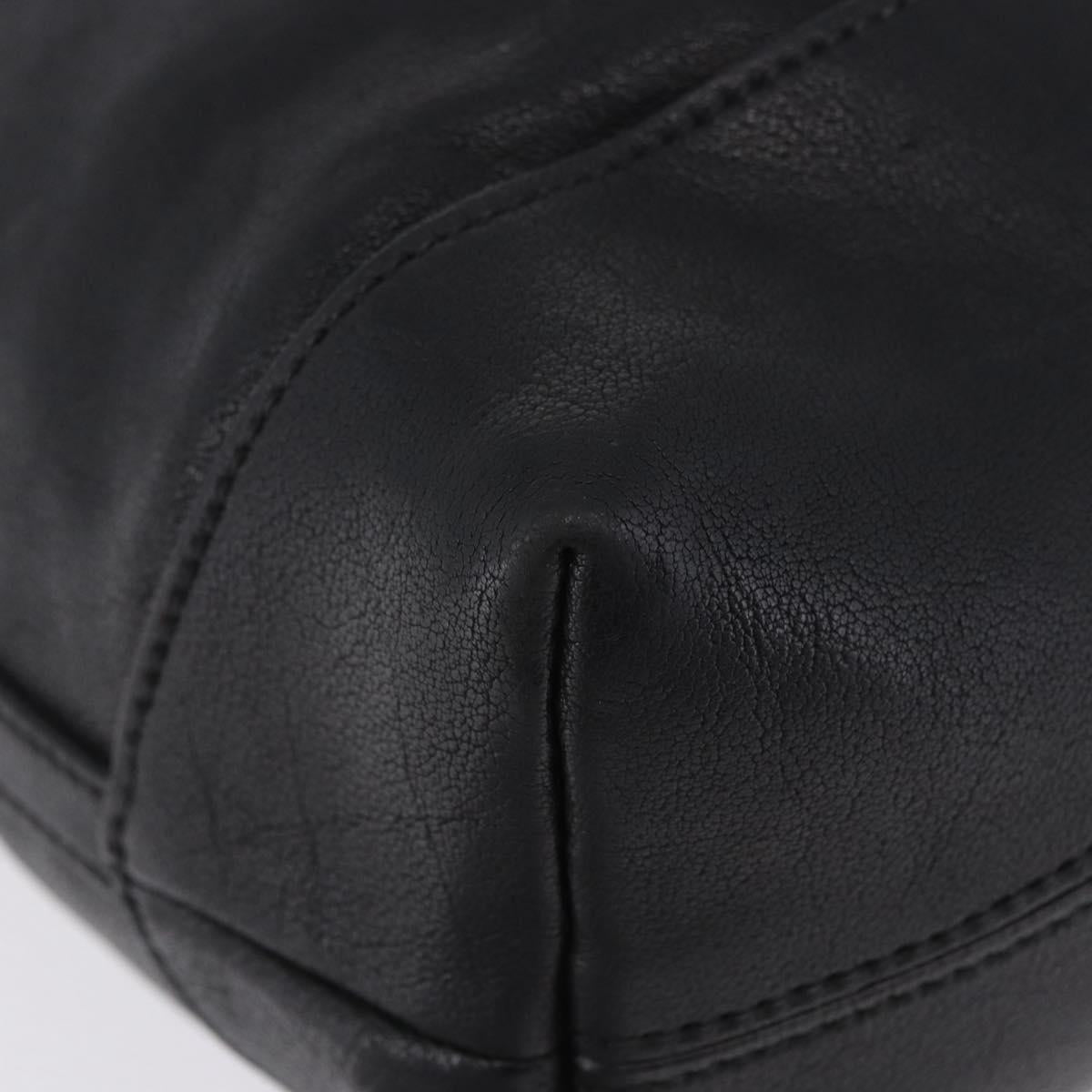 Miu Miu Shoulder Bag Leather Black Gold Auth yk20777M