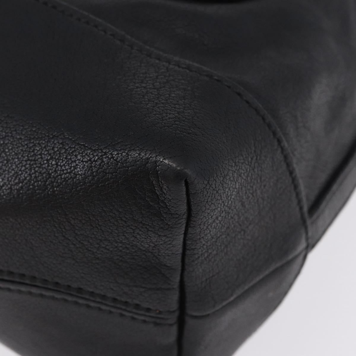 Miu Miu Shoulder Bag Leather Black Gold Auth yk20777M