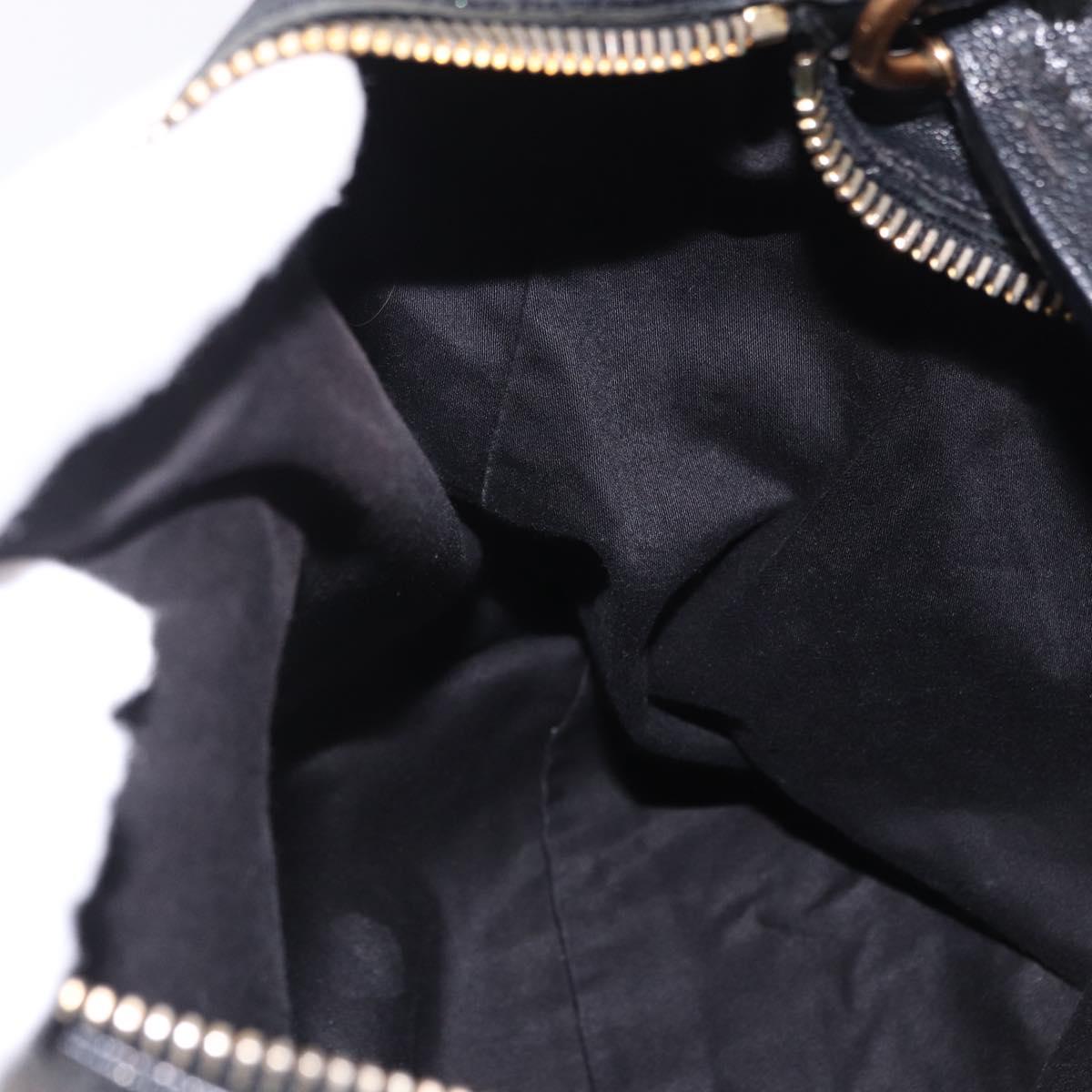 Miu Miu Shoulder Bag Leather Black Gold Auth yk20777M