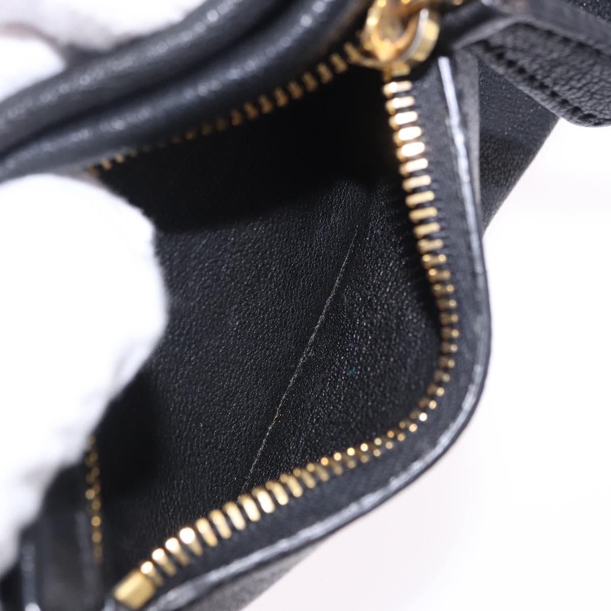 Miu Miu Shoulder Bag Leather Black Gold Auth yk20777M