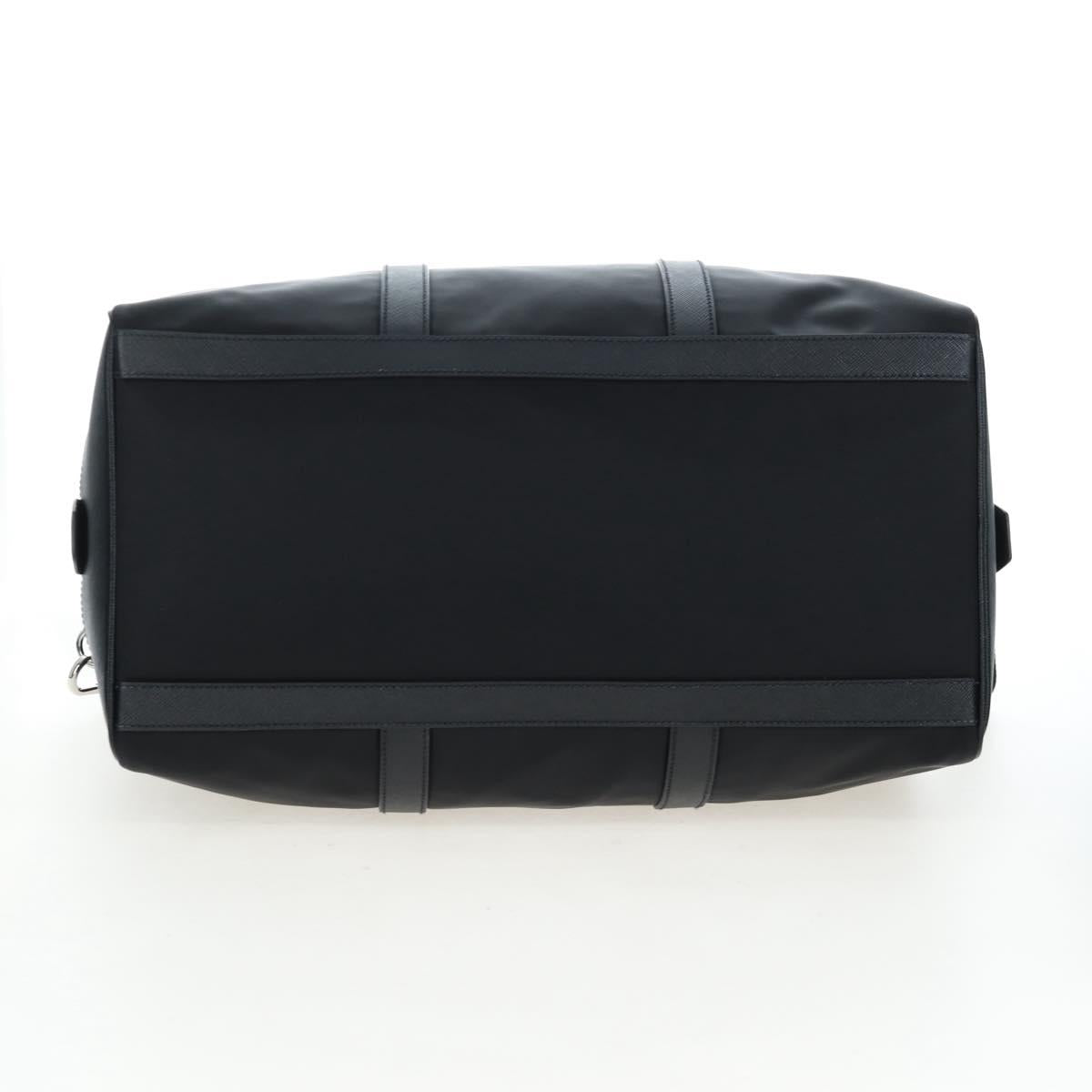 PRADA Boston Bag Nylon Leather 2way Black Silver 2VC007 Auth yk20779SAV