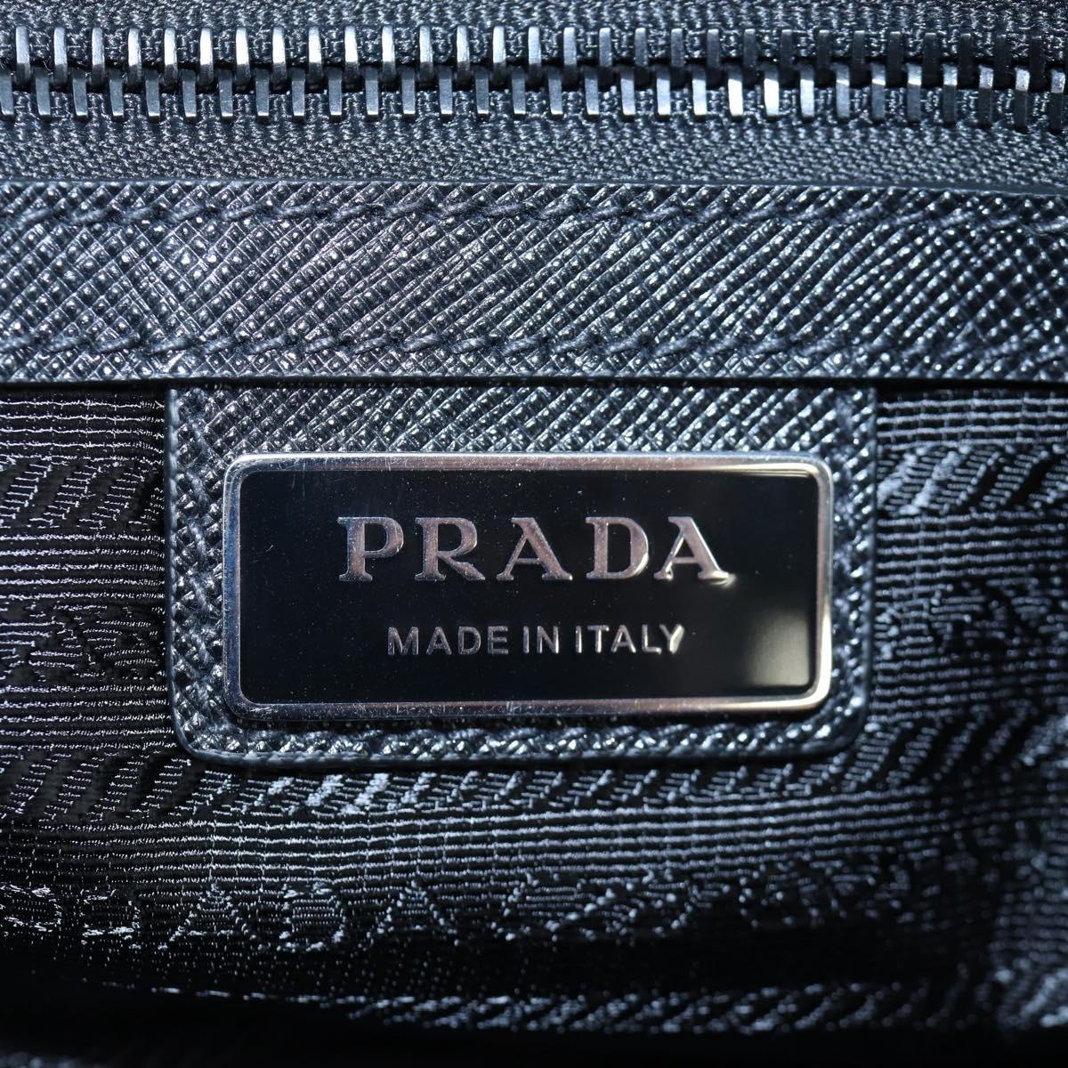 PRADA Boston Bag Nylon Leather 2way Black Silver 2VC007 Auth yk20779SAV