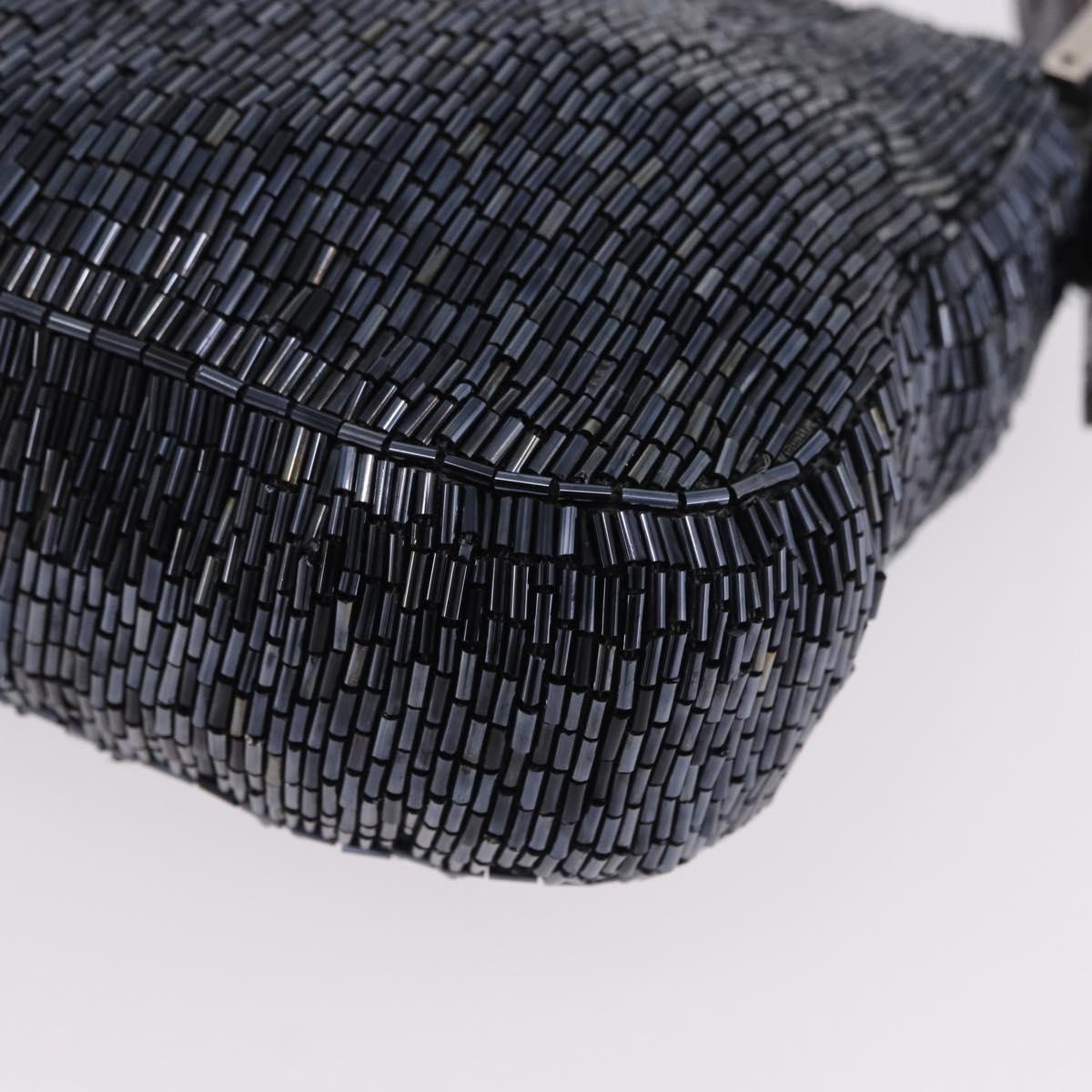 FENDI Mamma Baguette Shoulder Bag beads Navy Silver Auth yk20785SAM