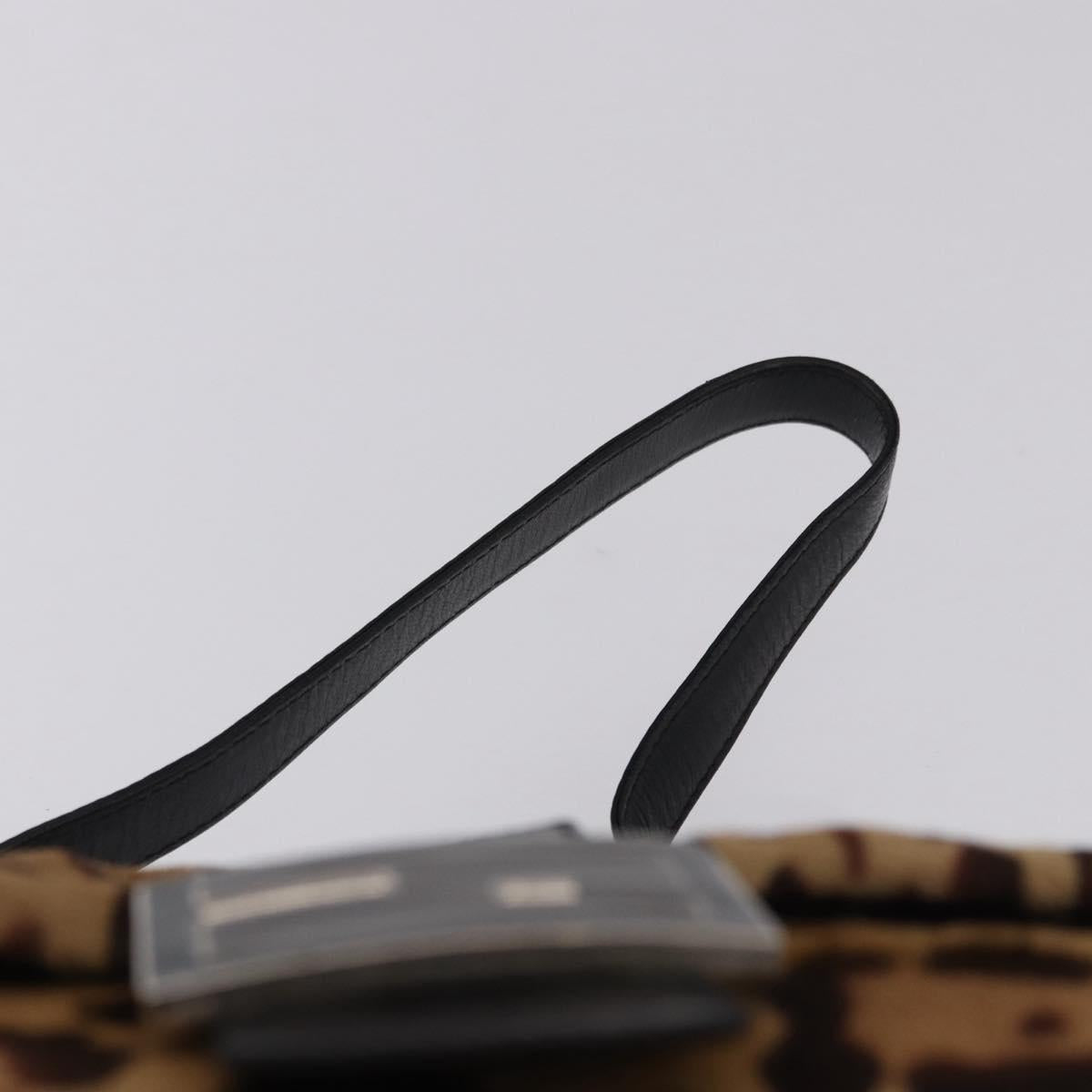 FENDI Leopard Pattern Mamma Baguette Bag Harako Leather Brown Auth yk20789SAM