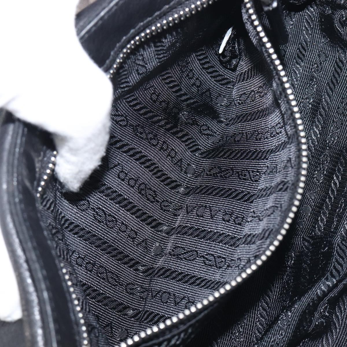 PRADA Hand Bag Nylon Black Silver Auth yk20793V