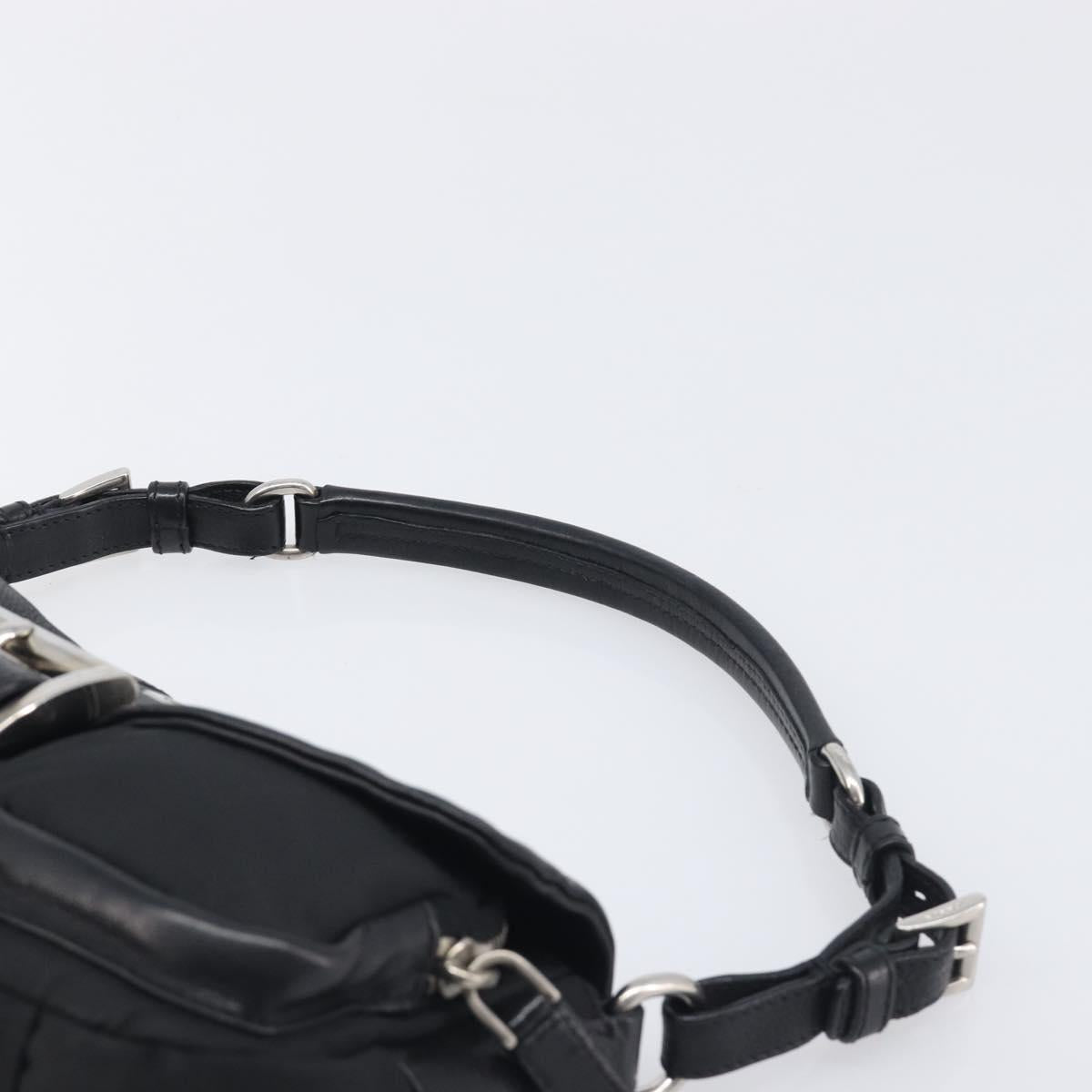 PRADA Hand Bag Nylon Black Silver Auth yk20793V