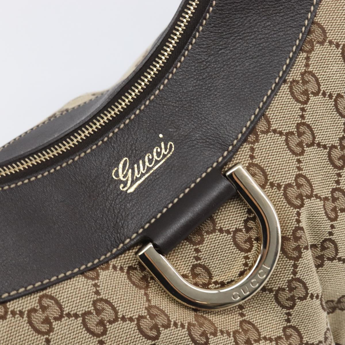 GUCCI GG Canvas Abbey Shoulder Bag Beige Gold 189833 Auth yk20794V