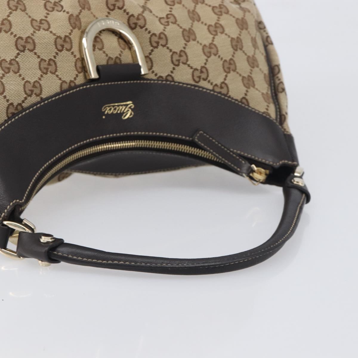 GUCCI GG Canvas Abbey Shoulder Bag Beige Gold 189833 Auth yk20794V