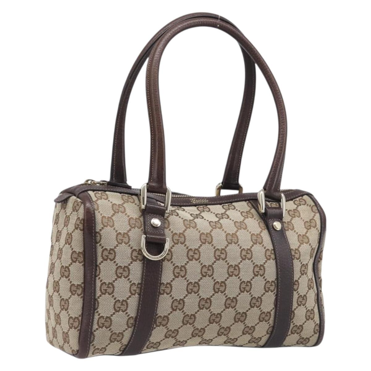 GUCCI Abbey GG Canvas Boston Bag Beige Gold 130942 Auth yk20803SAV