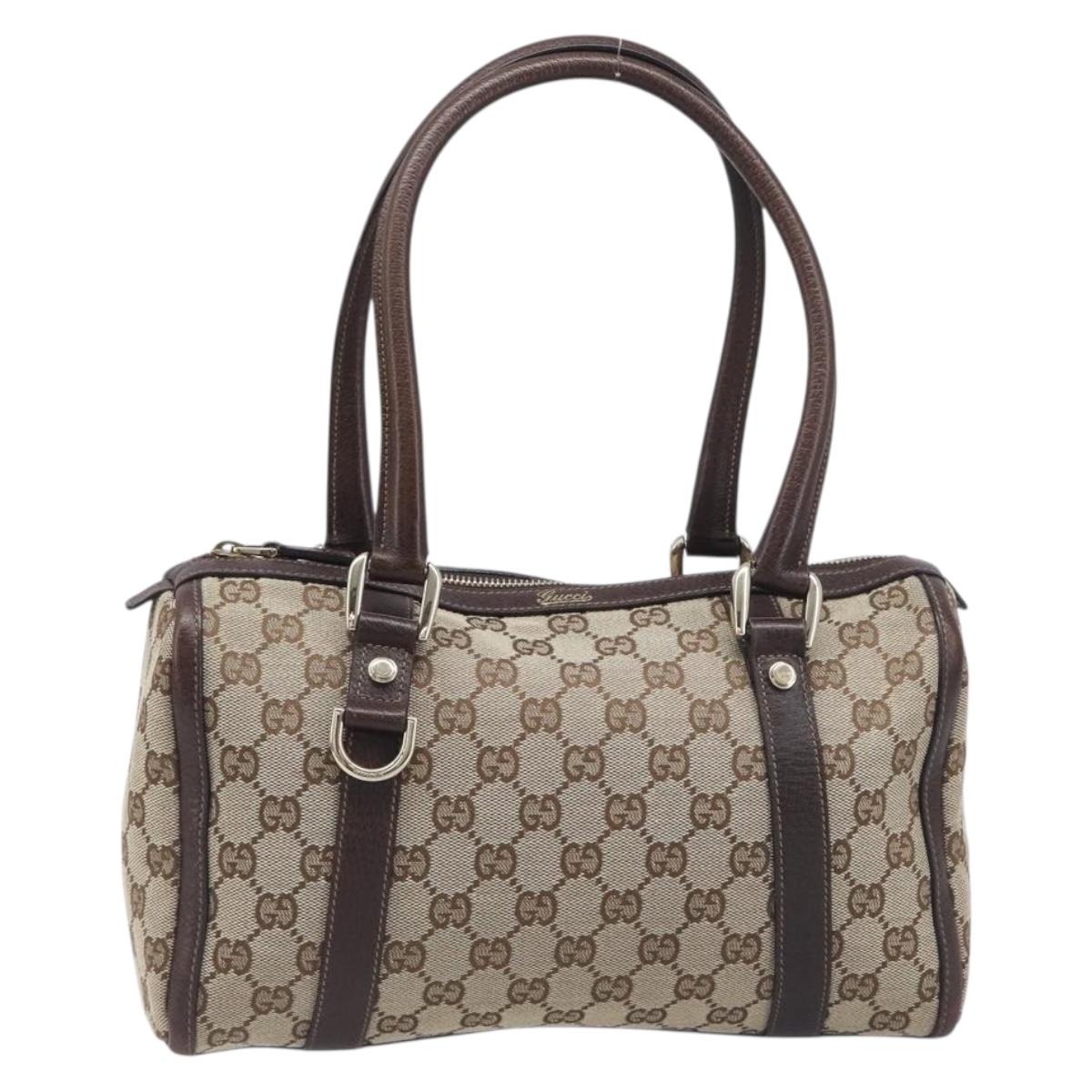 GUCCI Abbey GG Canvas Boston Bag Beige Gold 130942 Auth yk20803SAV