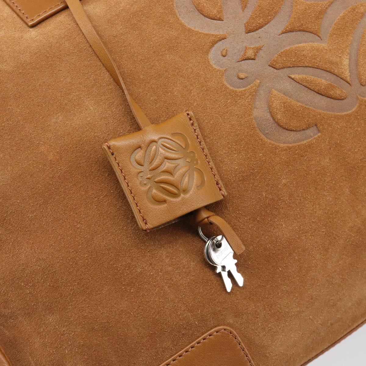 LOEWE Amazona 44 Hand Bag Suede Brown Silver Auth yk20811SAV