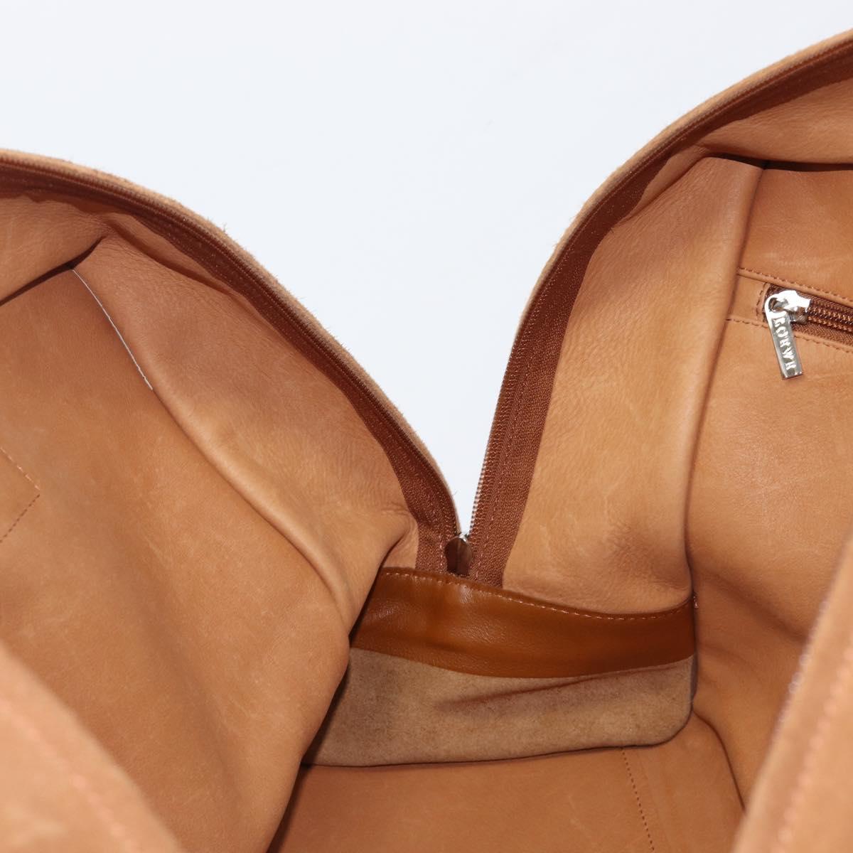 LOEWE Amazona 44 Hand Bag Suede Brown Silver Auth yk20811SAV