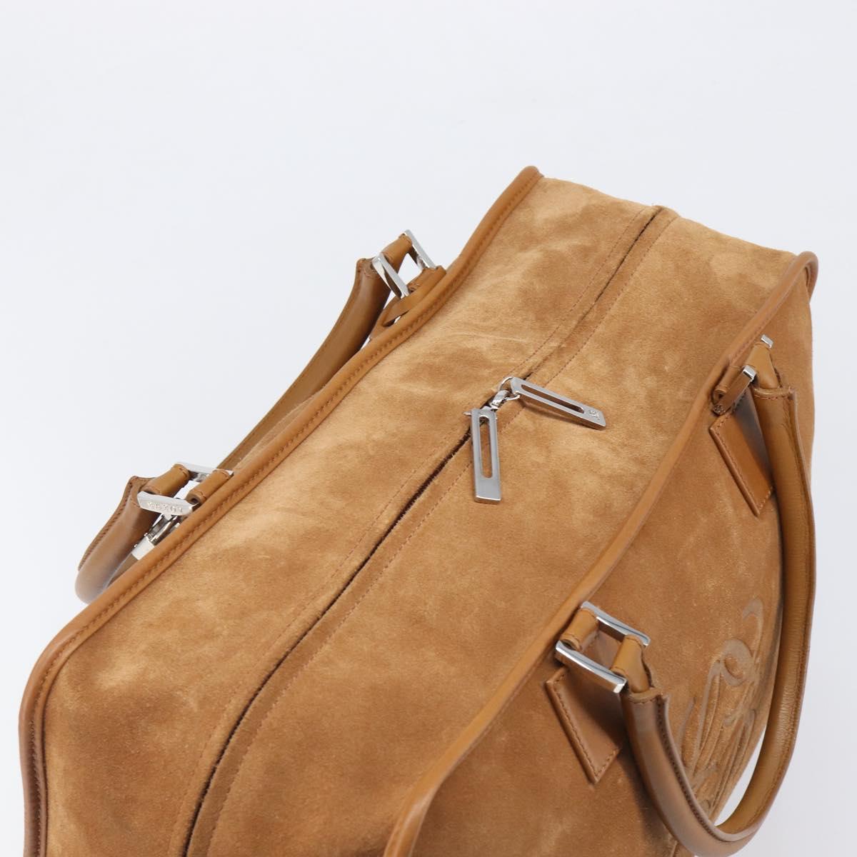 LOEWE Amazona 44 Hand Bag Suede Brown Silver Auth yk20811SAV