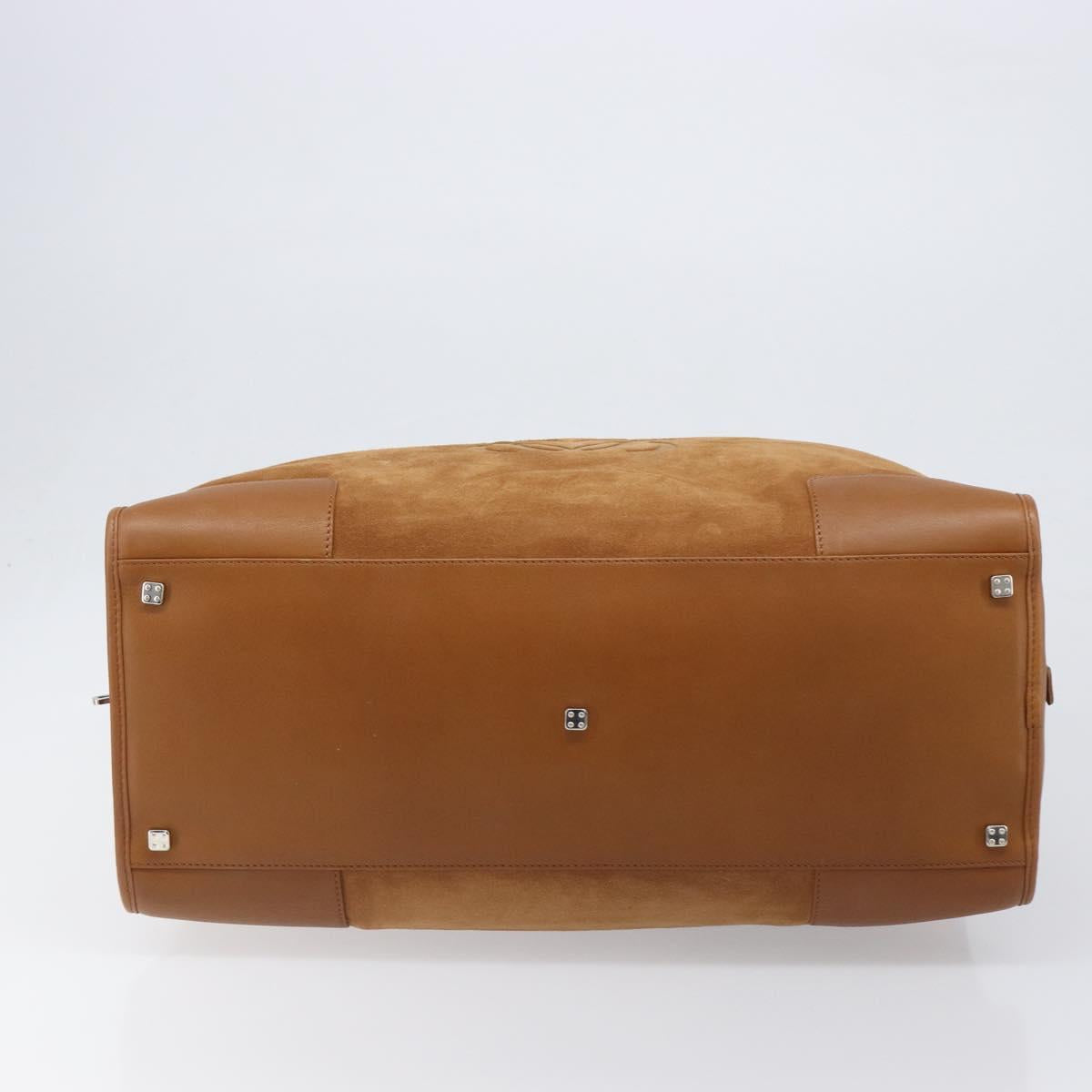 LOEWE Amazona 44 Hand Bag Suede Brown Silver Auth yk20811SAV