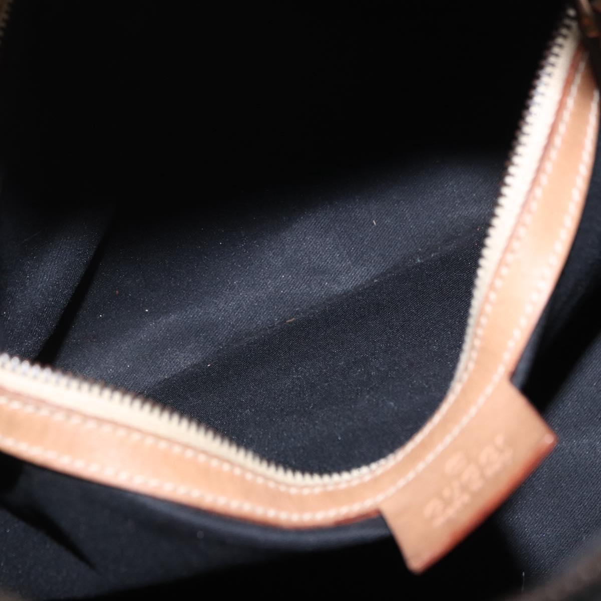 GUCCI GG Canvas Horsebit Shoulder Bag Black Gold 115867 Auth yk20814V