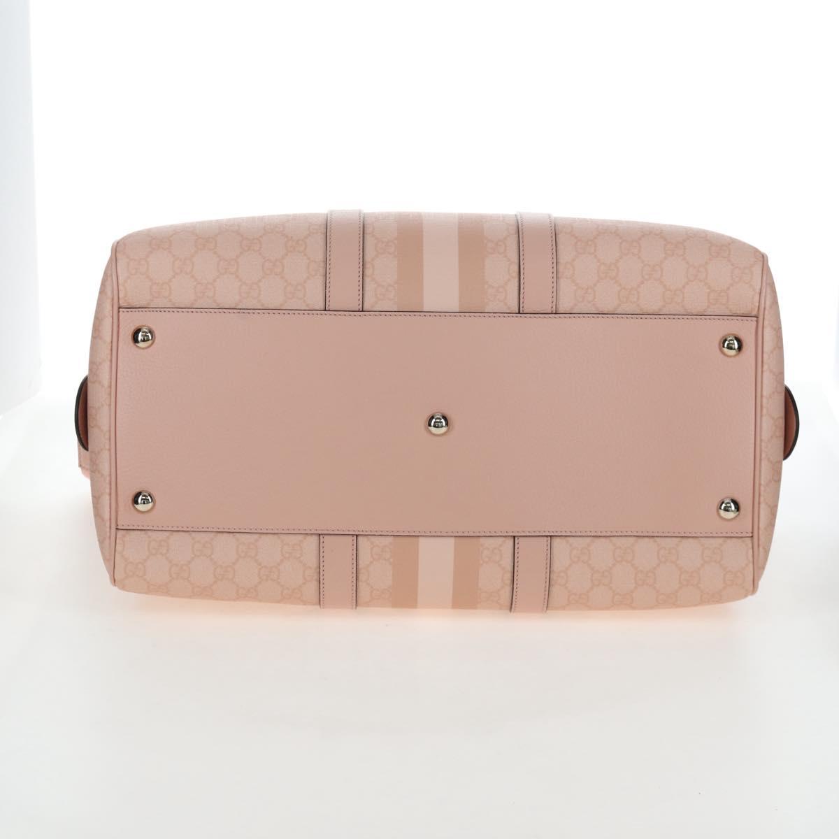 GUCCI GG Supreme Boston Bag PVC 2way Pink Gold 811486 Auth yk20816SAV