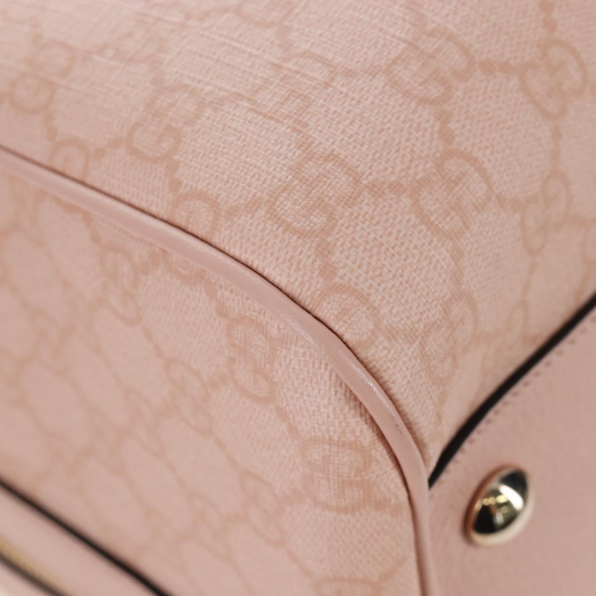 GUCCI GG Supreme Boston Bag PVC 2way Pink Gold 811486 Auth yk20816SAV