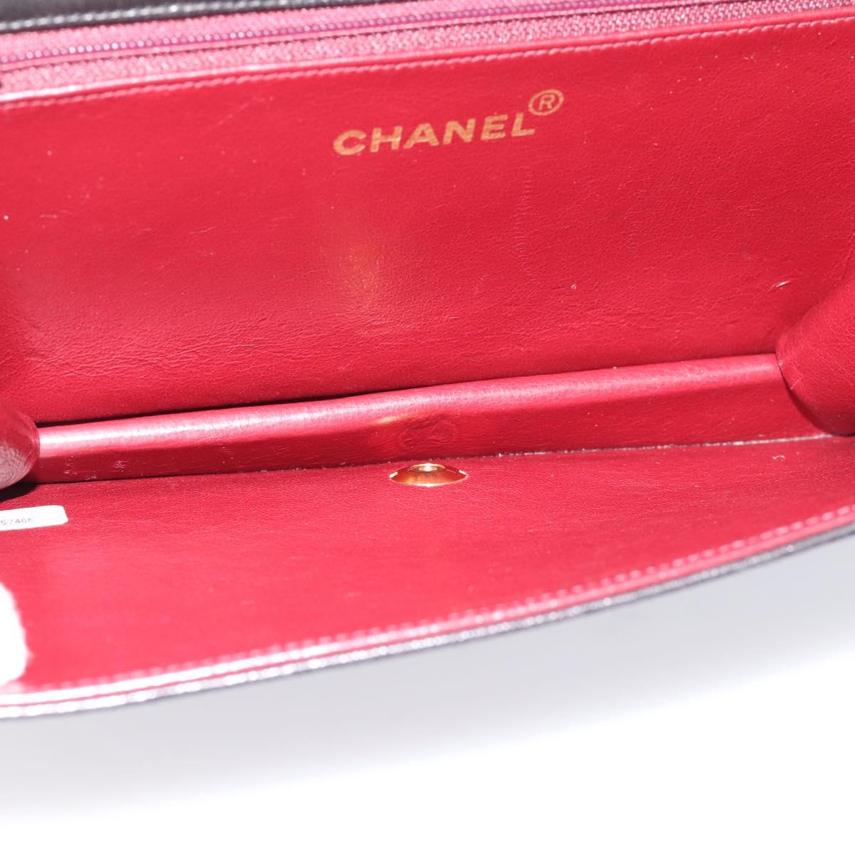 CHANEL Chain Matelasse Shoulder Bag Lamb Skin Black Gold CC Auth yk20824V
