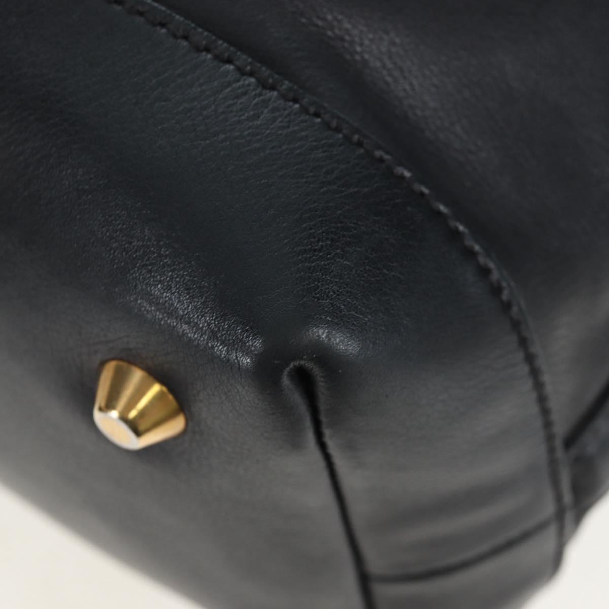 Miu Miu Shoulder Bag Leather Black Gold Auth yk20825V