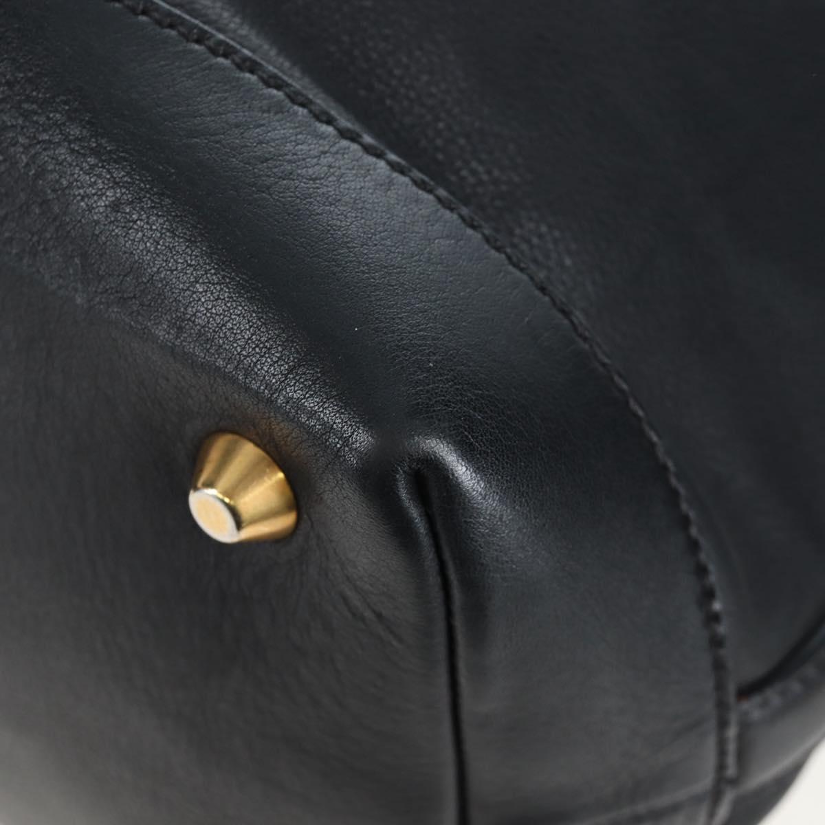Miu Miu Shoulder Bag Leather Black Gold Auth yk20825V