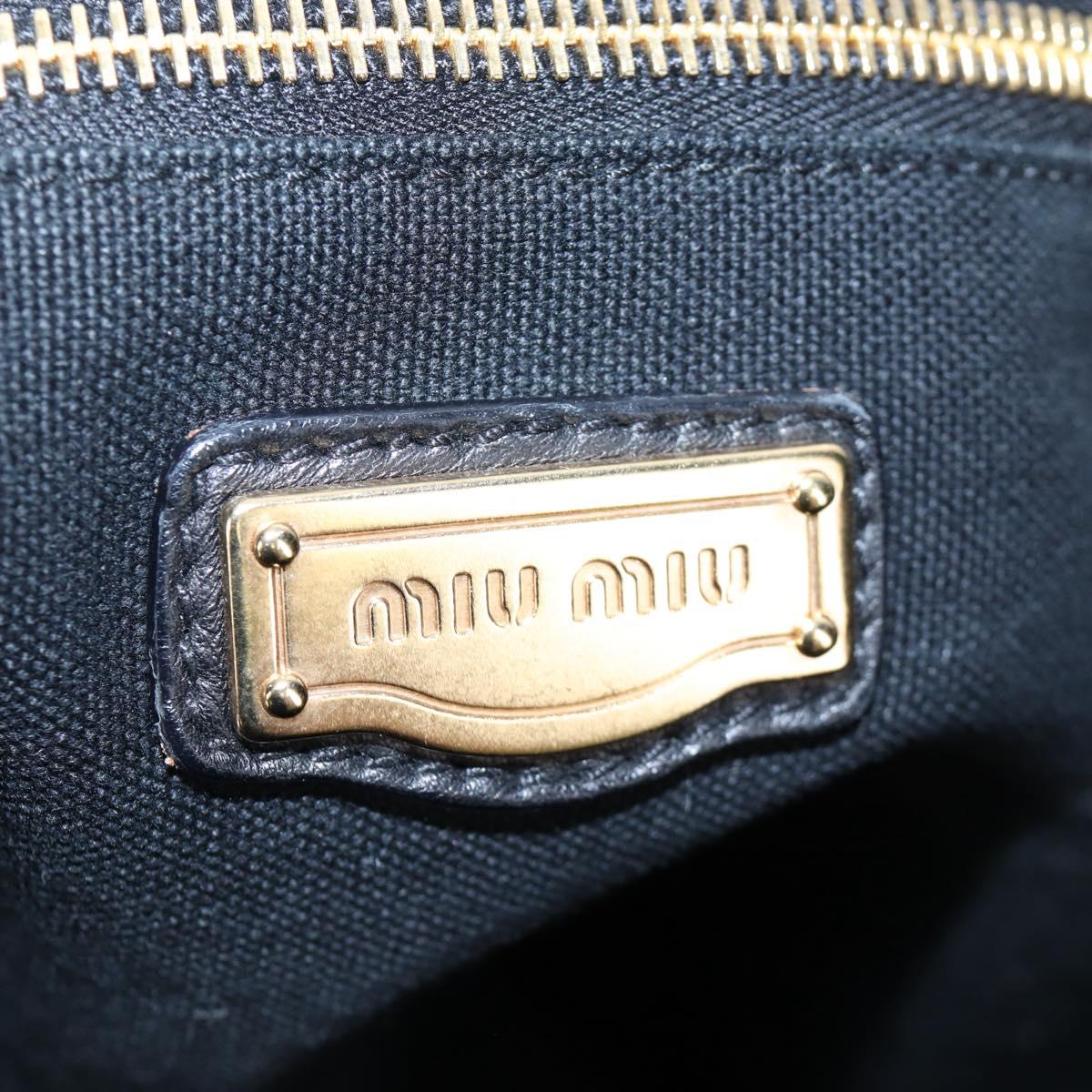 Miu Miu Shoulder Bag Leather Black Gold Auth yk20825V