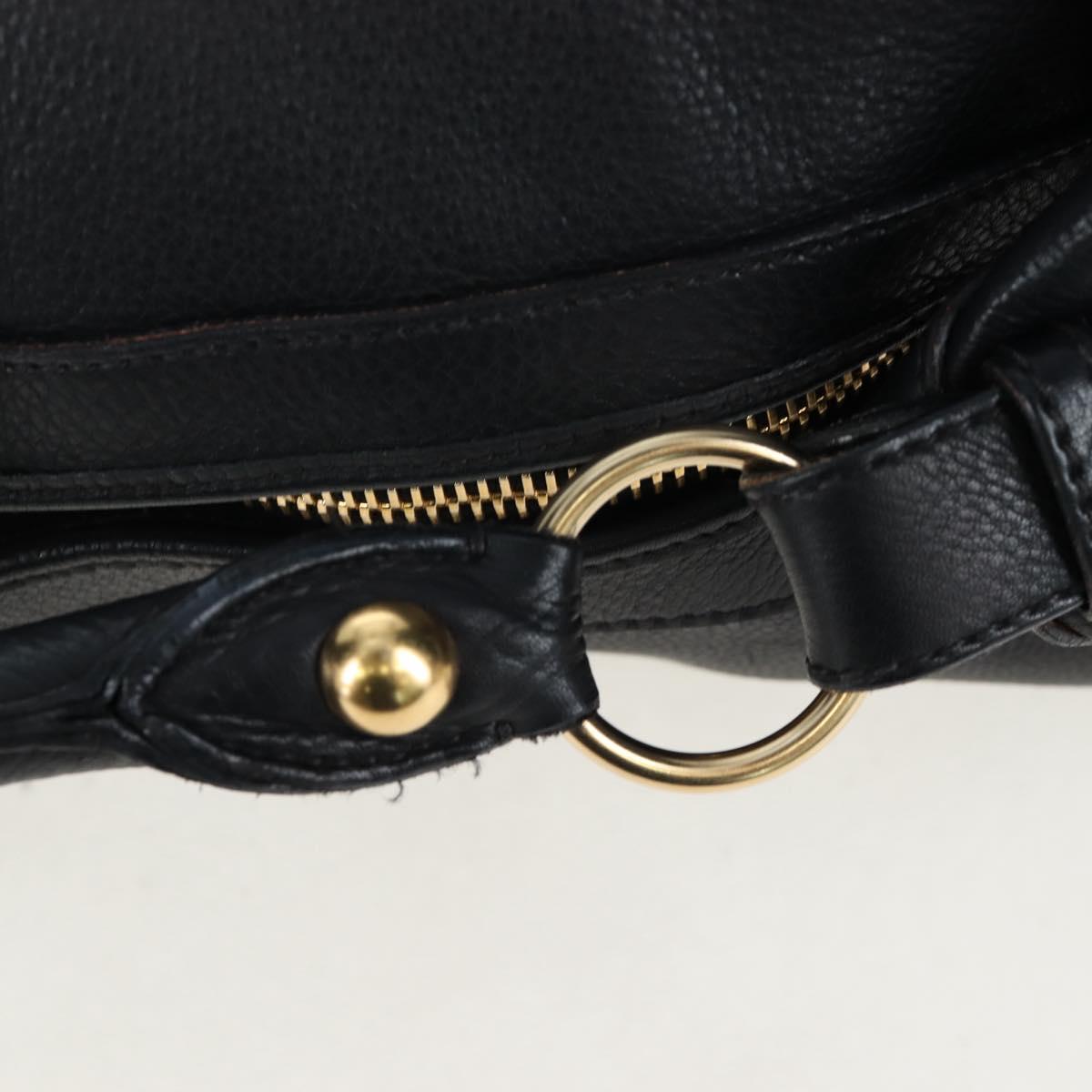 Miu Miu Shoulder Bag Leather Black Gold Auth yk20825V