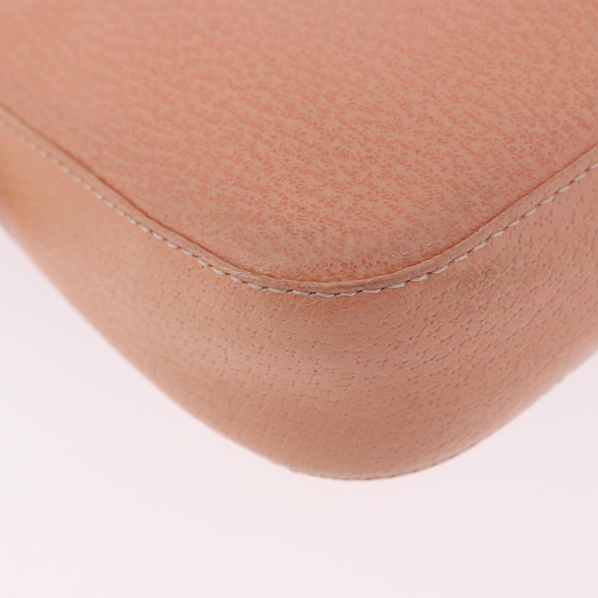 FENDI Mamma Baguette Shoulder Bag Leather Pink Gold Tone Auth yk20830SAM