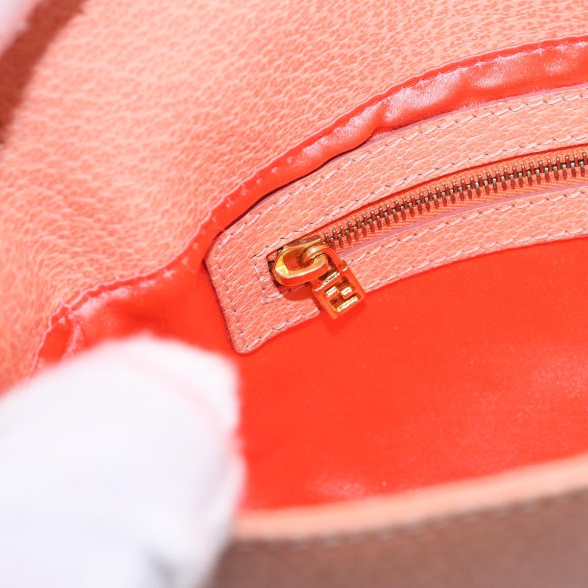 FENDI Mamma Baguette Shoulder Bag Leather Pink Gold Tone Auth yk20830SAM