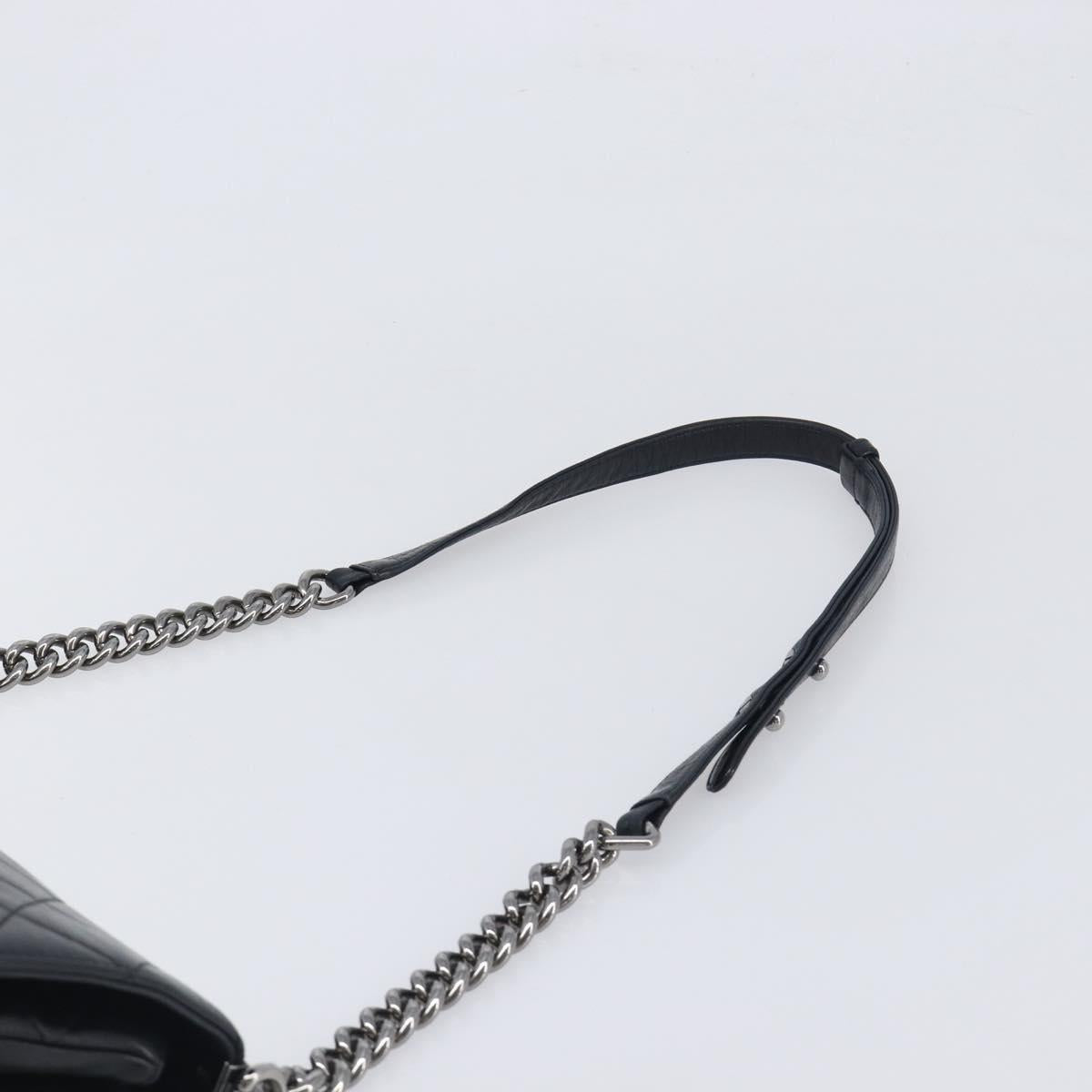 CHANEL Matelasse Chain Shoulder Bag Lamb Skin Black Silver CC Auth yk20835V