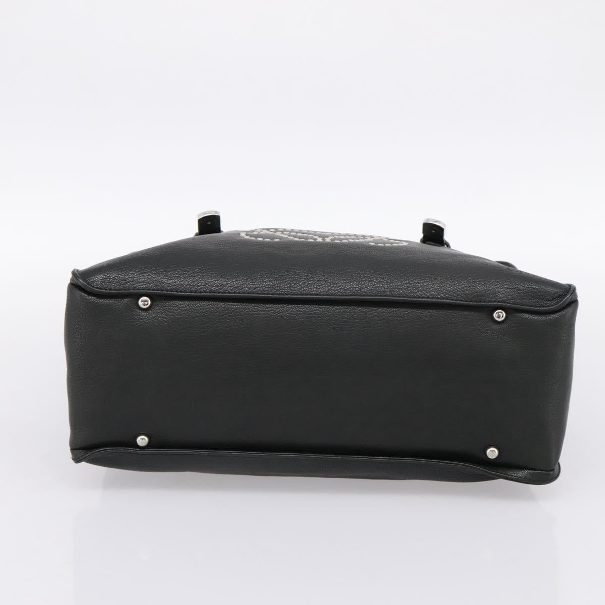 LOEWE Hand Bag Leather Green Silver Auth yk20838V