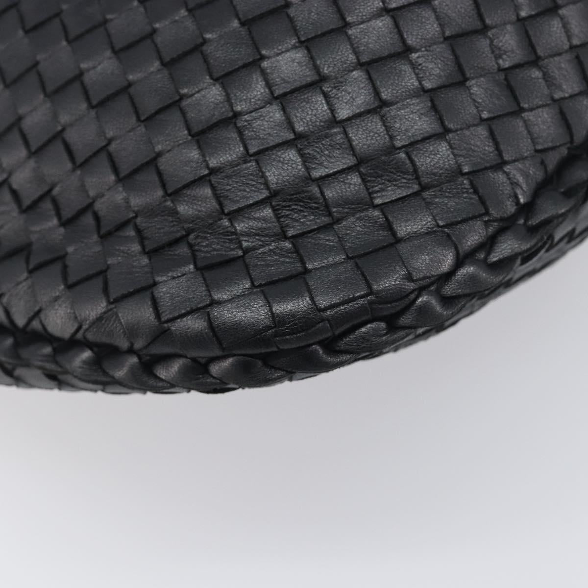 BOTTEGA VENETA INTRECCIATO Hobo Bag Leather Black 115653 Auth yk20840SAV