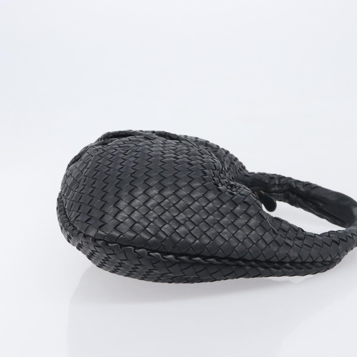 BOTTEGA VENETA INTRECCIATO Hobo Bag Leather Black 115653 Auth yk20840SAV