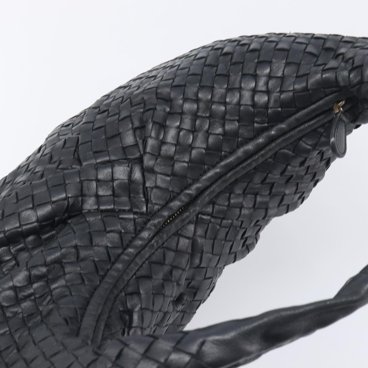 BOTTEGA VENETA INTRECCIATO Hobo Bag Leather Black 115653 Auth yk20840SAV