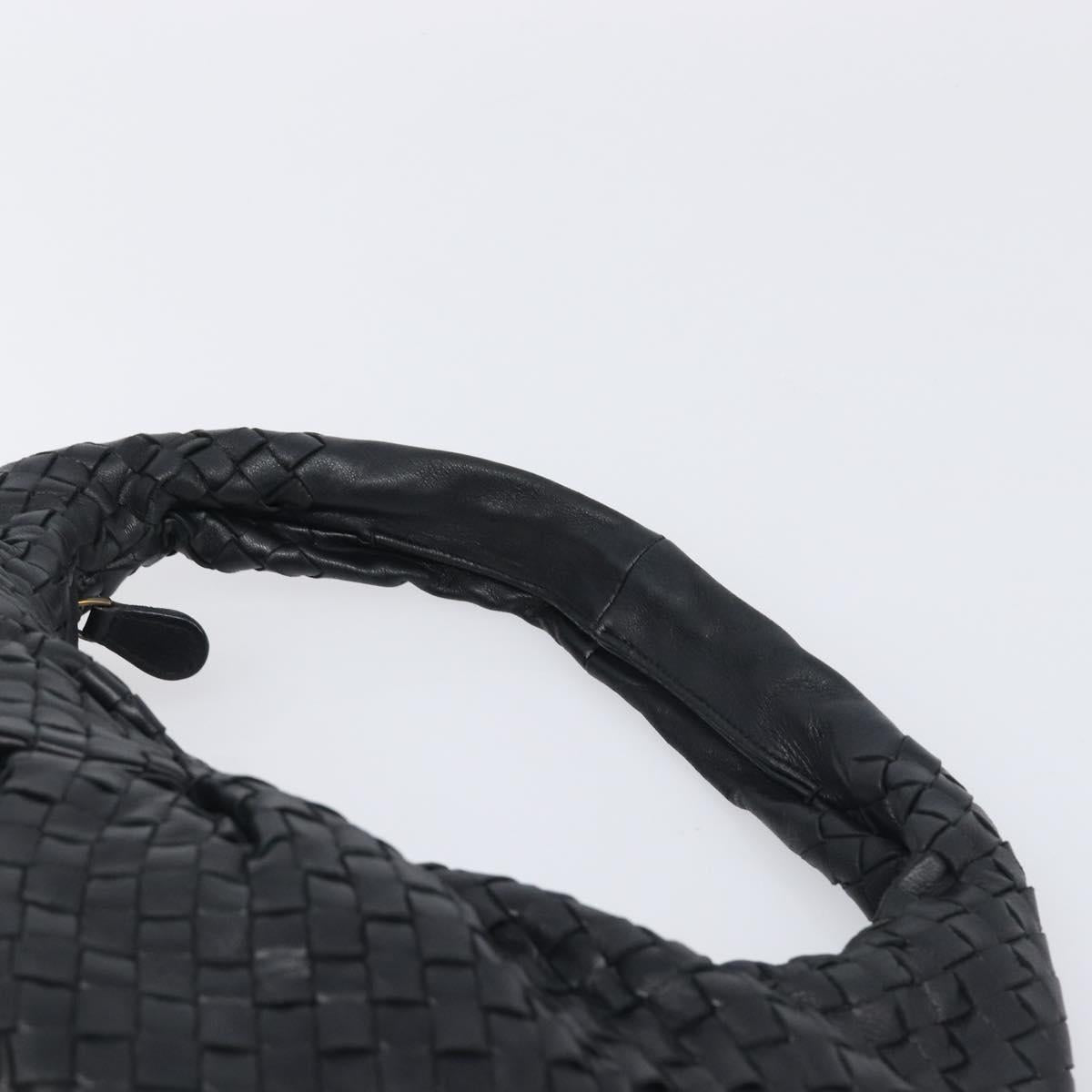 BOTTEGA VENETA INTRECCIATO Hobo Bag Leather Black 115653 Auth yk20840SAV