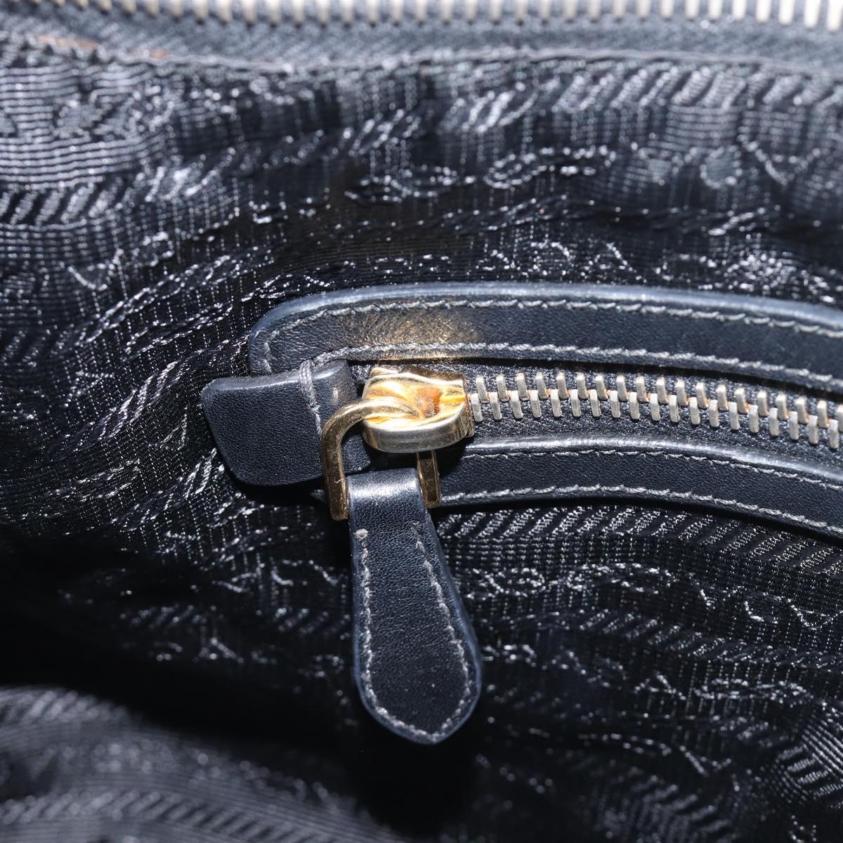 PRADA Shoulder Bag Nylon Black Gold Auth yk20847V