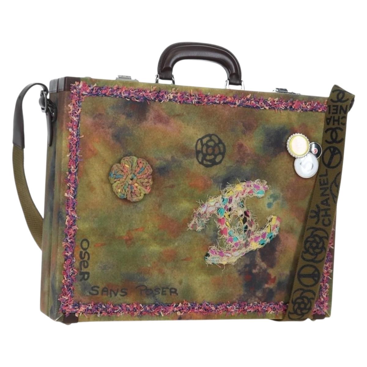 CHANEL Embroidery Graffiti 2015 On The Pavement Attache Case 2way Auth yk20849SM