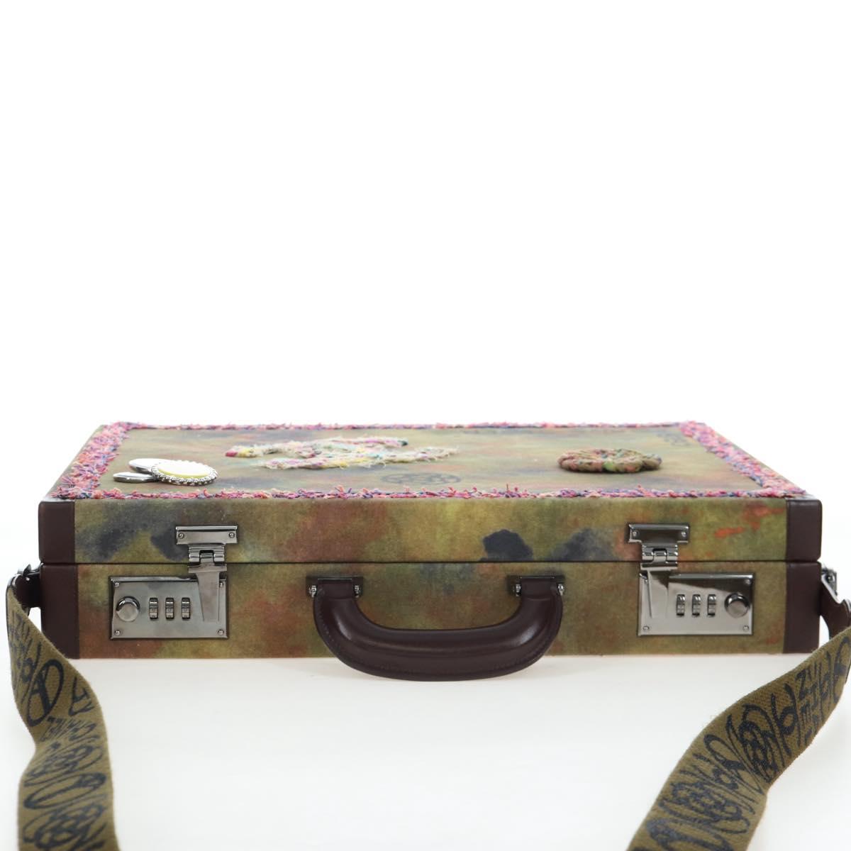 CHANEL Embroidery Graffiti 2015 On The Pavement Attache Case 2way Auth yk20849SM
