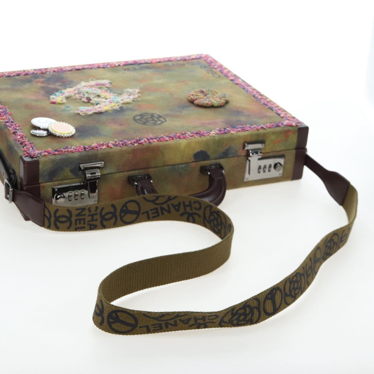 CHANEL Embroidery Graffiti 2015 On The Pavement Attache Case 2way Auth yk20849SM