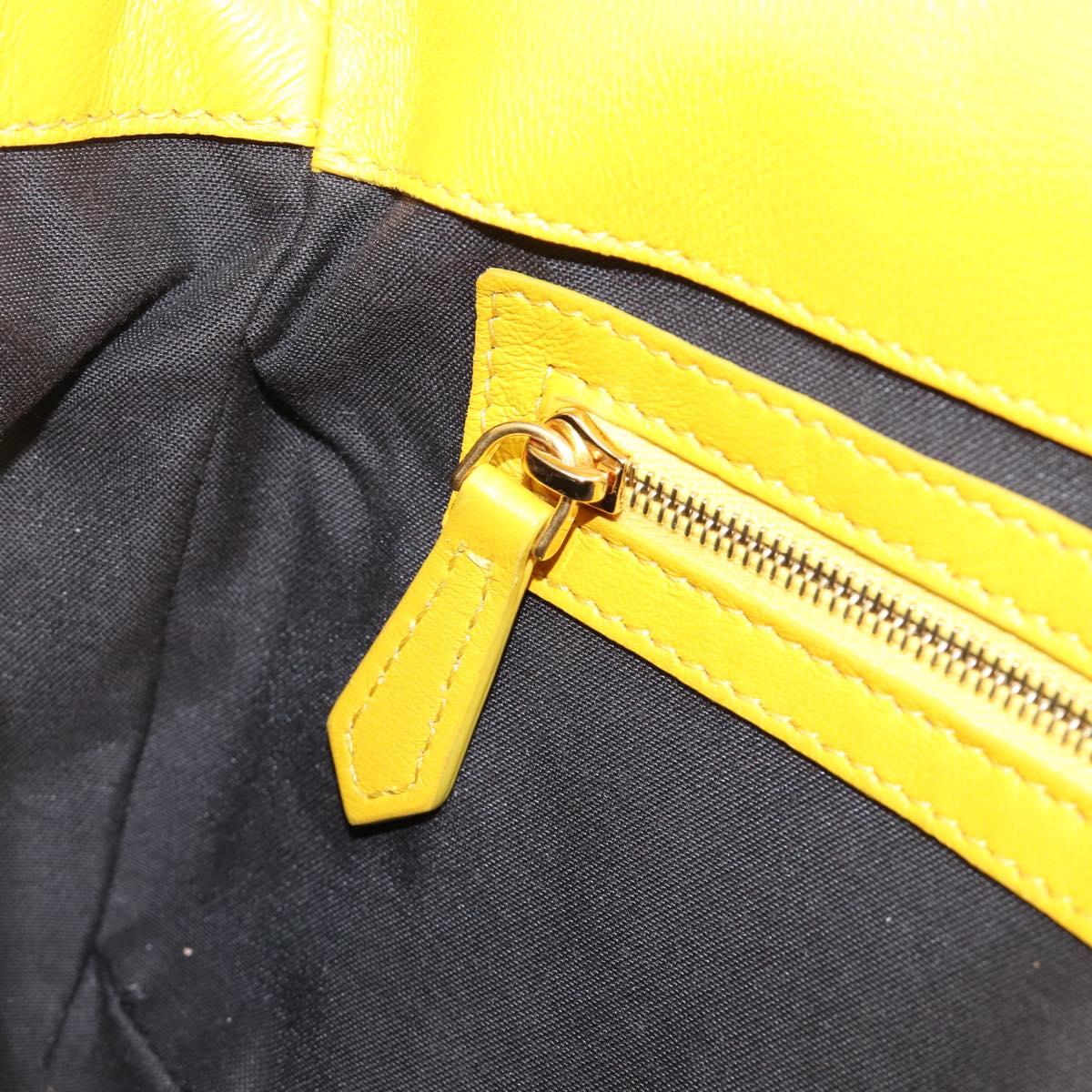 FENDI Zucca Mamma Baguette Shoulder Bag Leather Yellow 8BR600 Auth yk20853SAM