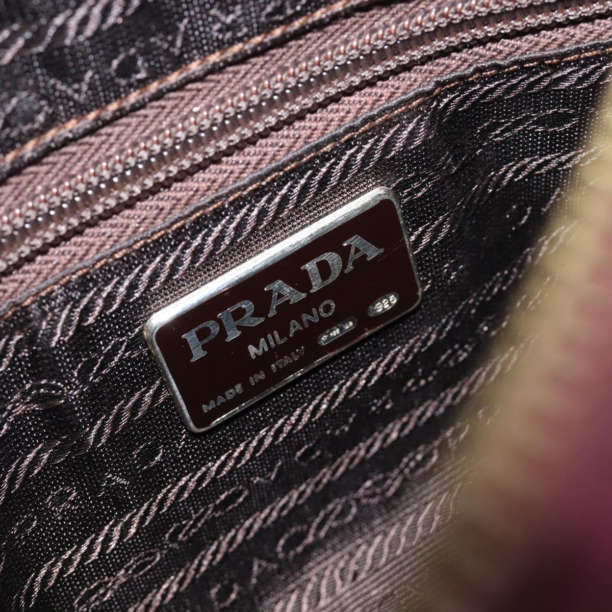 PRADA Quilted Chain Shoulder Bag Suede Bordeaux Gold Auth yk20855A